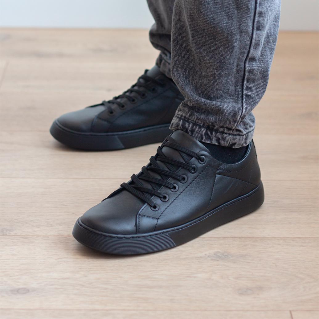 Кеды мужские Zlett из натуральной кожи р. 42 Черный (5316)