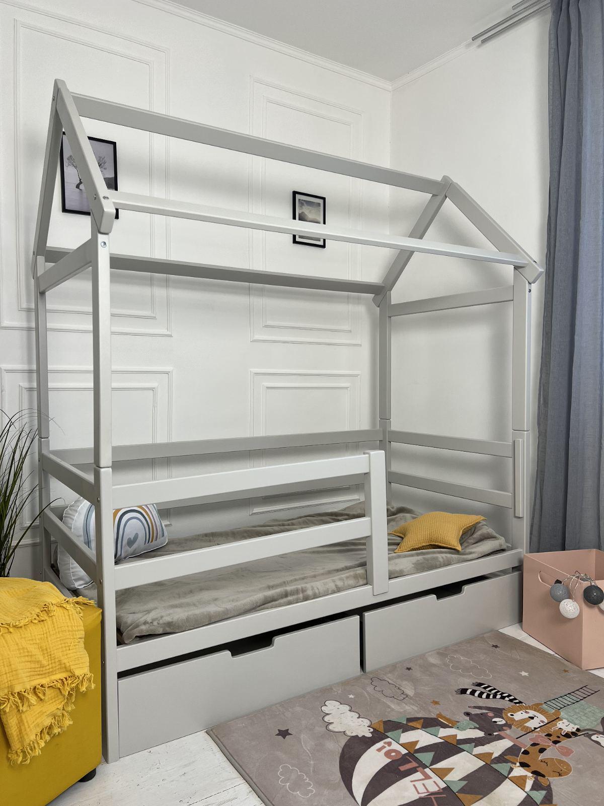 Ліжко підліткове Goydalka Terry з шухлядою 160x80 см Сірий - фото 2 Ліжко підліткове Goydalka Terry з шухлядою 160x80 см Сірий - фото 2