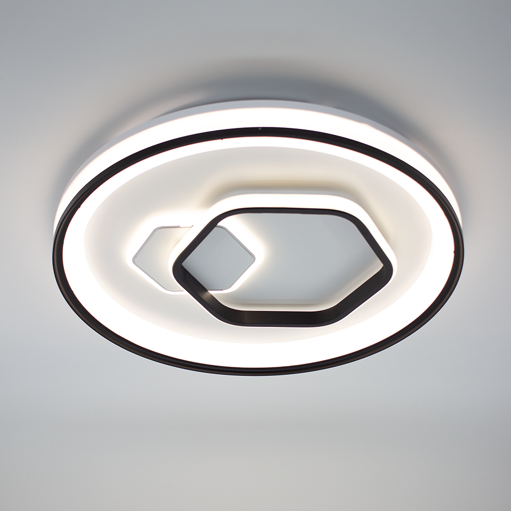 Люстра ESLLSE LORA H с пультом 80 Вт 480x65 мм Черный (10603)