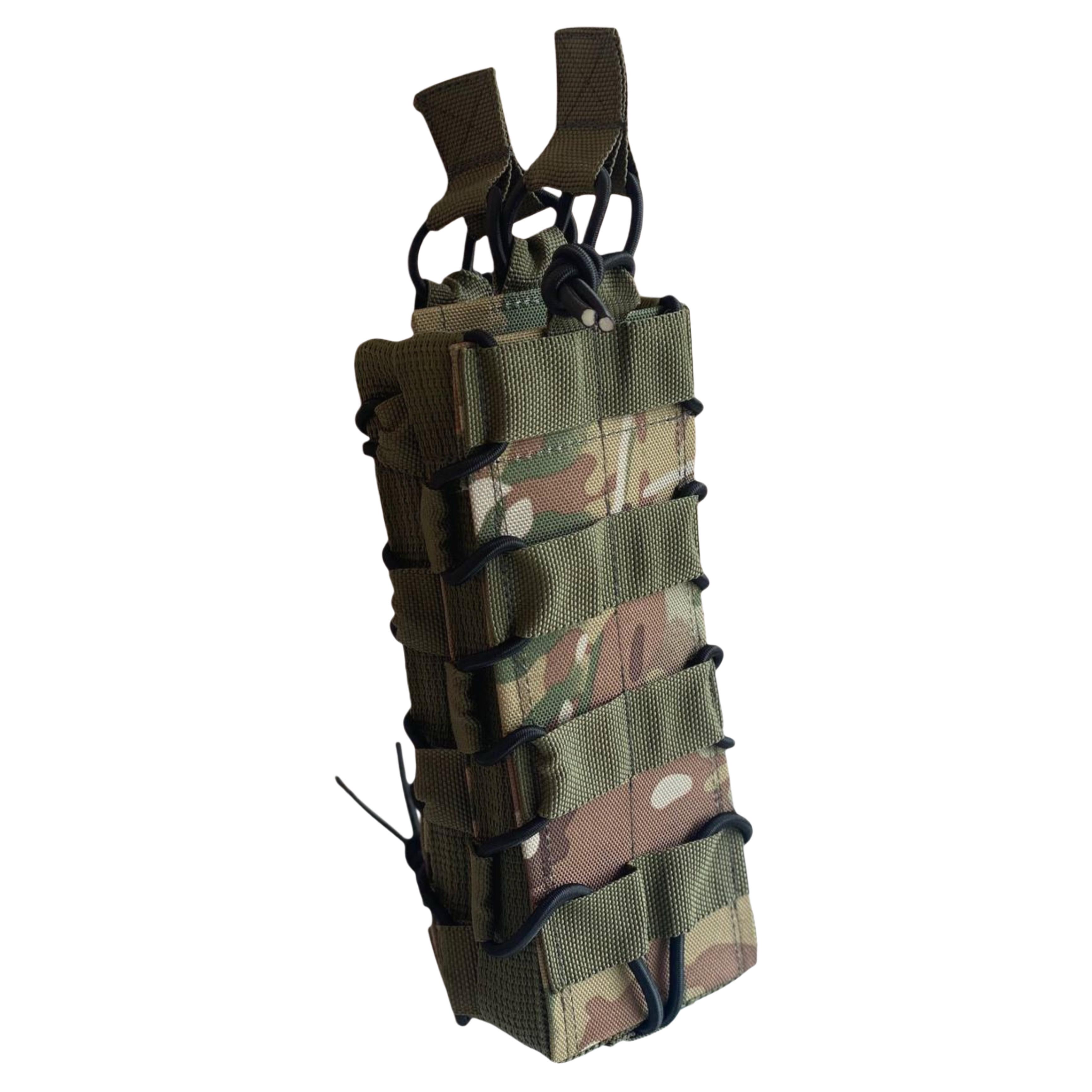 Подсумок магазина РПК двойной открытого типа с пластиковым каркасом 45 Мультикам