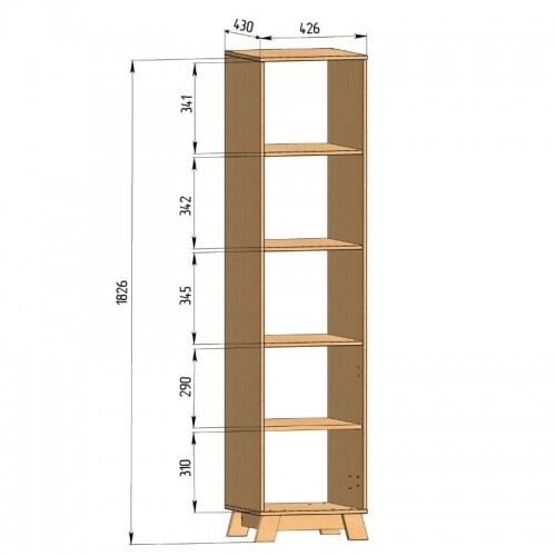 Пенал открытый Верес Манхеттен 430 из ДСП и МДФ Серый/Белый 35.1.32.2.17 - фото 2