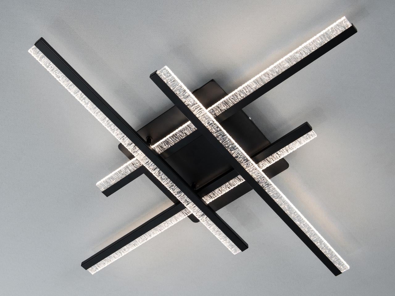 Люстра світлодіодна стельова для вітальні MX3087 60W без пульта Чорний (MX3087-4BK-BP-LS)