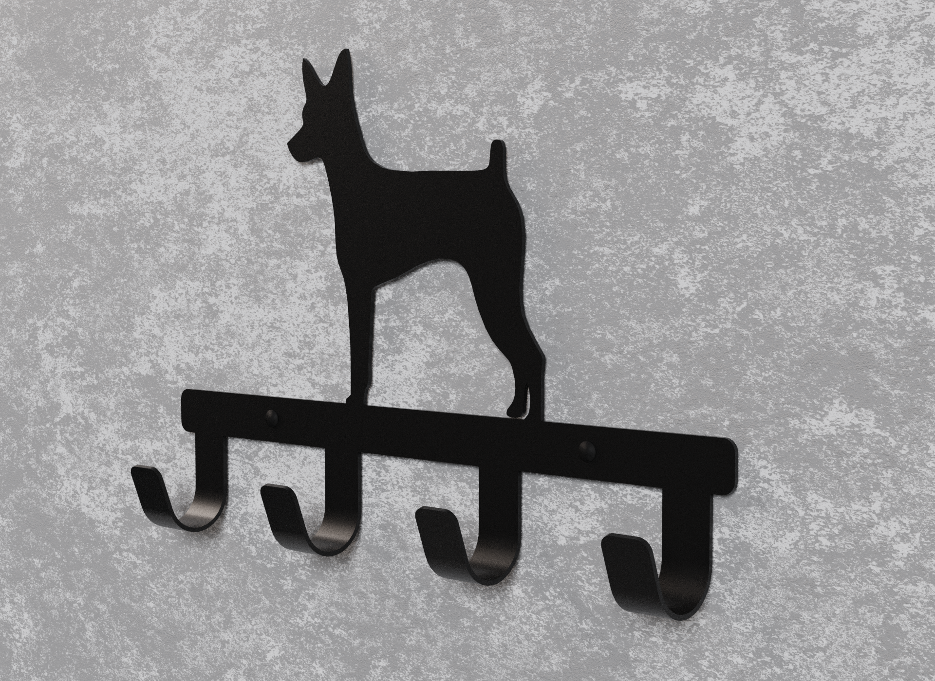 Вішалка настінна металева Loft-Craft Карликовий пінчер Чорний (AM-001-bk) - фото 2 Вішалка настінна металева Loft-Craft Карликовий пінчер Чорний (AM-001-bk) - фото 2