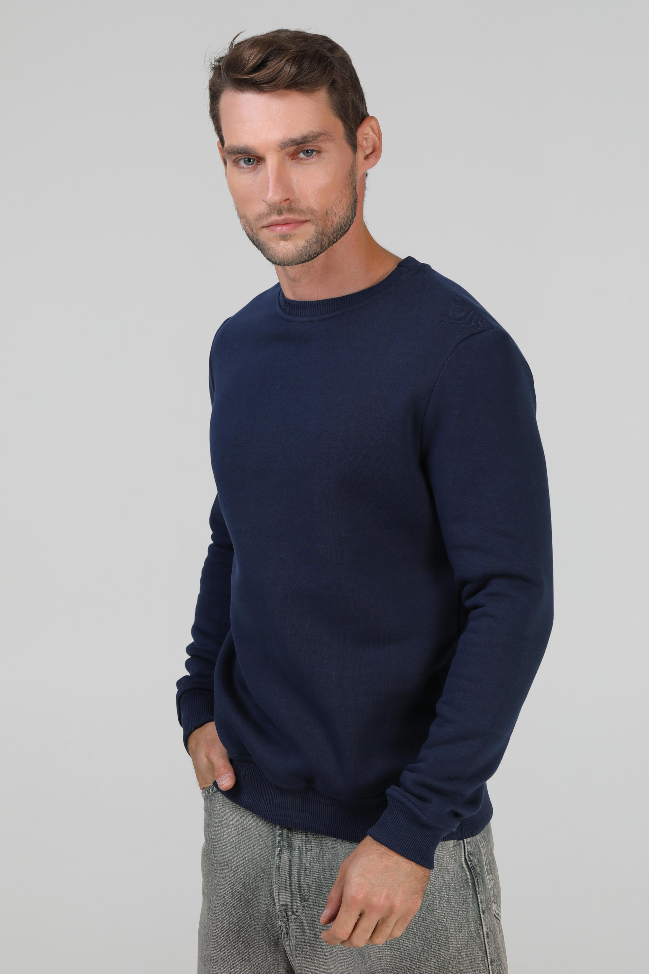 Свитшот утепленный RAY BASIC U0301 UNISEX S Темно-синий - фото 2 Свитшот утепленный RAY BASIC U0301 UNISEX S Темно-синий - фото 2