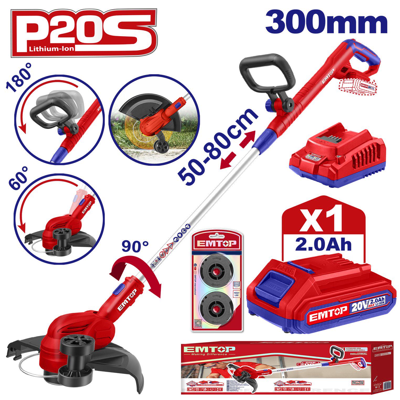 Тример акумуляторний EMTOP ELGT203285 - фото 2 Тример акумуляторний EMTOP ELGT203285 - фото 2