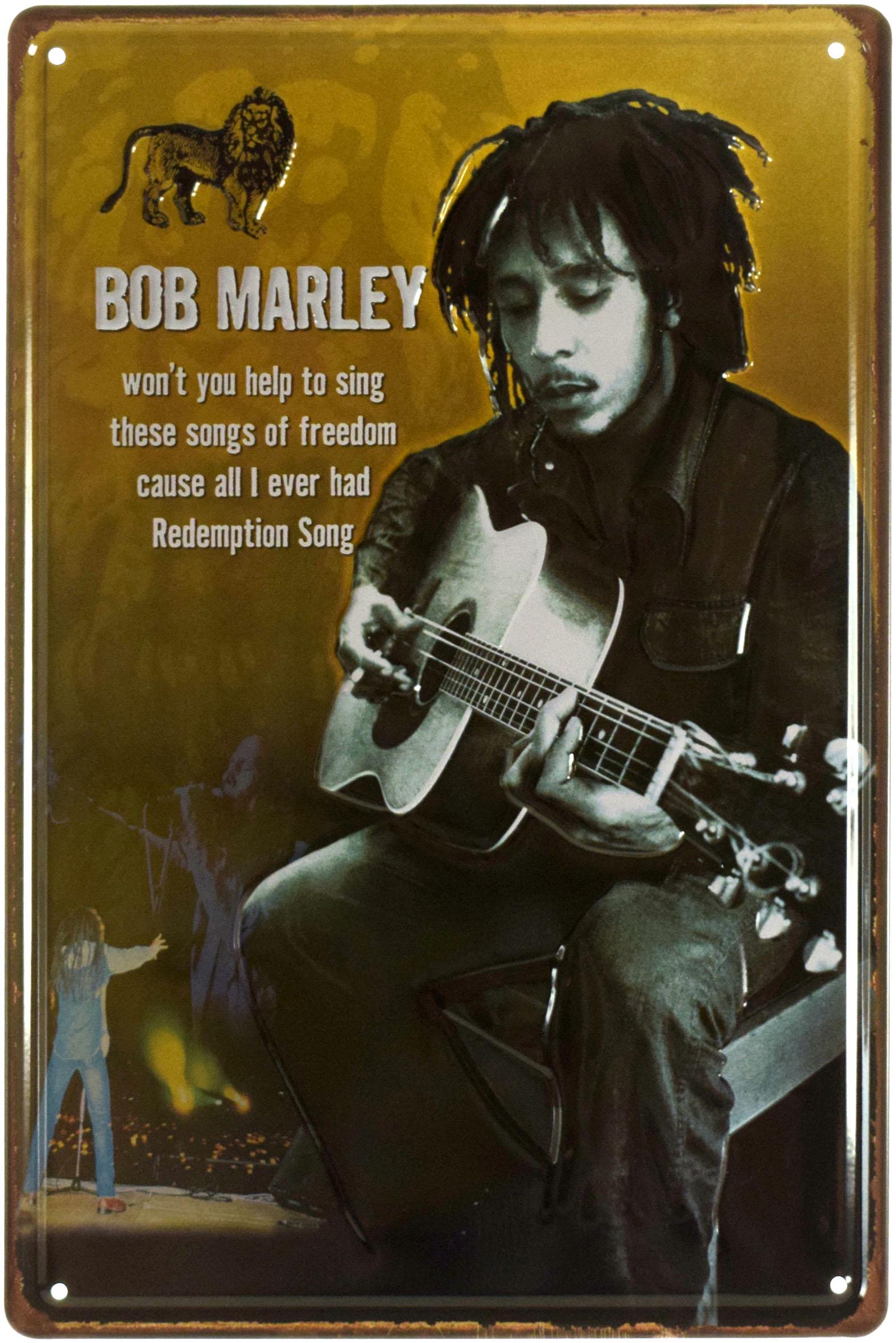 Табличка металлическая Боб Марли Песня Искупления/Bob Marley Redemption Song 20x30 см
