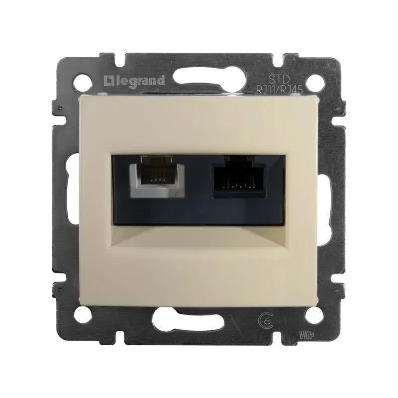 Розетка двойная Legrand Valena RJ11/RJ45 5категория UTP Слоновая кость (774180)