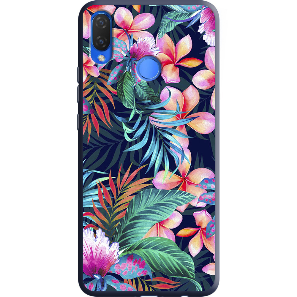 Чехол Boxface Huawei P Smart Plus flowers in the tropics Синий силикон (34912-up1971-36131)