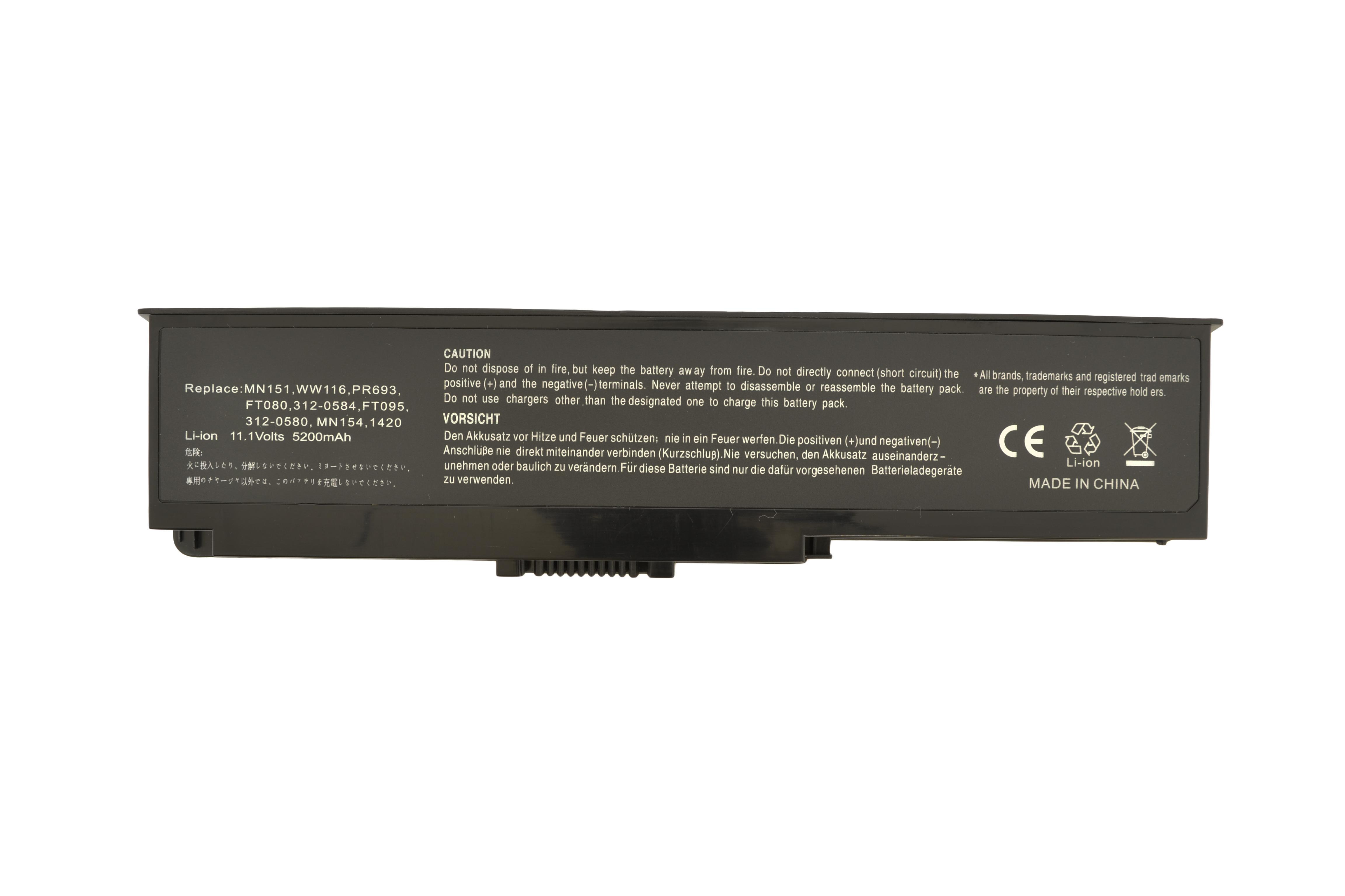 Аккумулятор для ноутбука Dell WW116 Inspiron 1420 11,1V 5200 mAh OEM Black