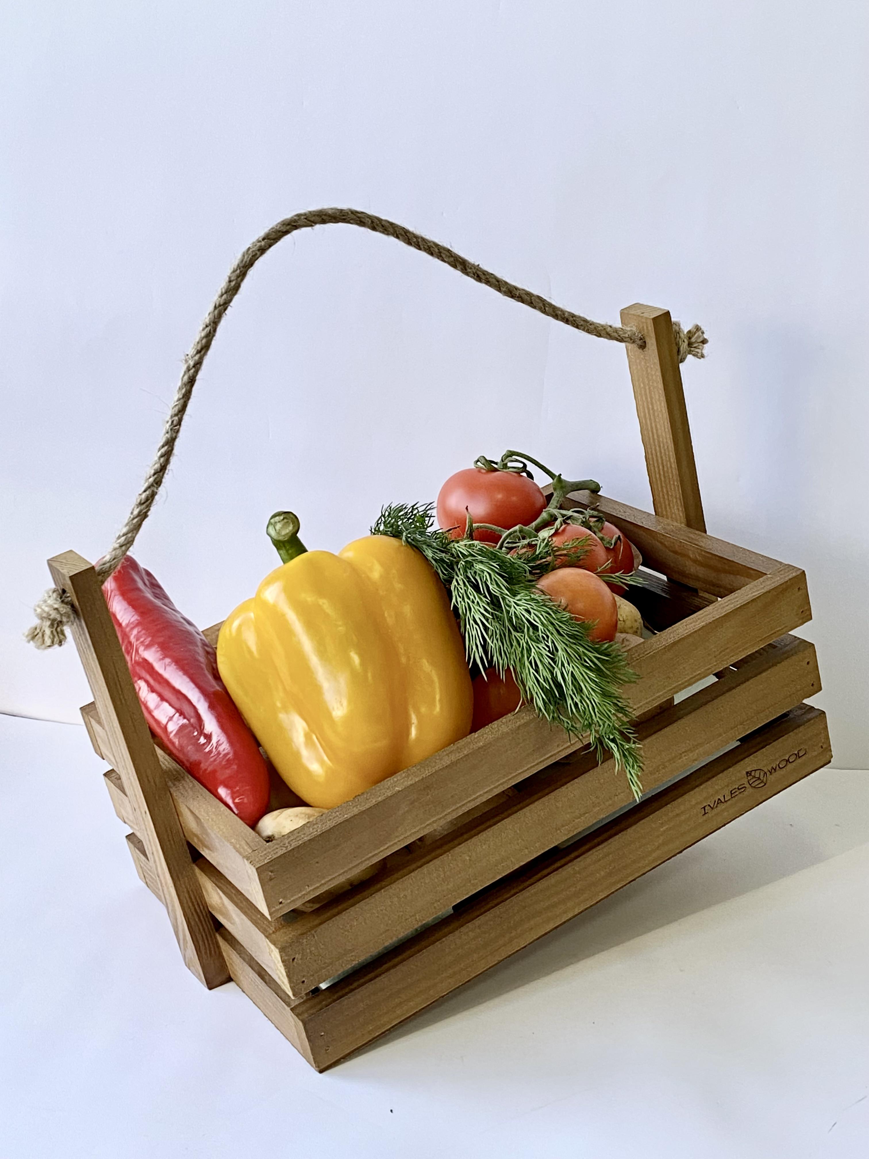 Ящик деревянный декоративный Ivales Wood с одной ручкой Ореховый (4000140)