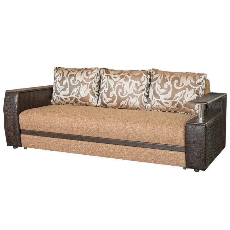 Диван раскладной Мебель-Сервис Персей еврокнижка ДСП/дерево ткань Мальта Коричневый/Бежевый