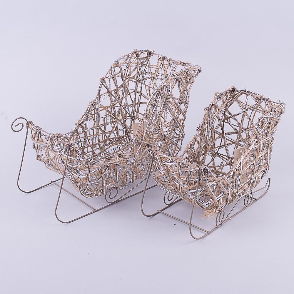 Кашпо Сани из шнурка 2 шт. (2138)