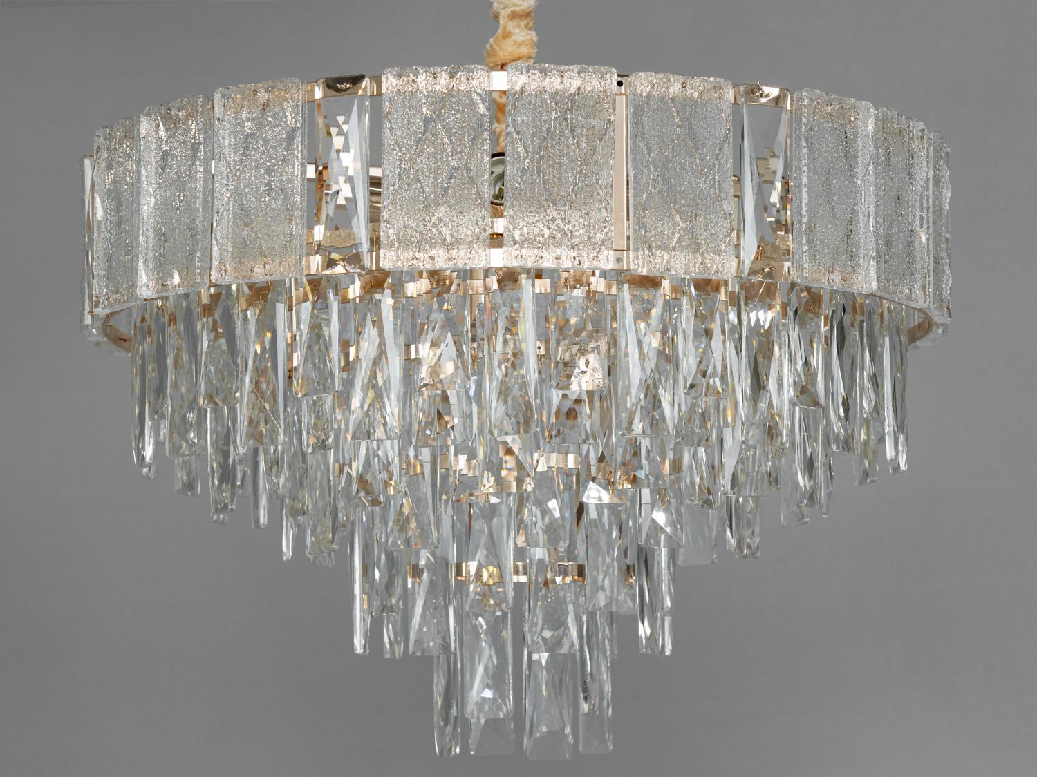 Люстра сучасна кришталева Diasha 327-500GD Золотий