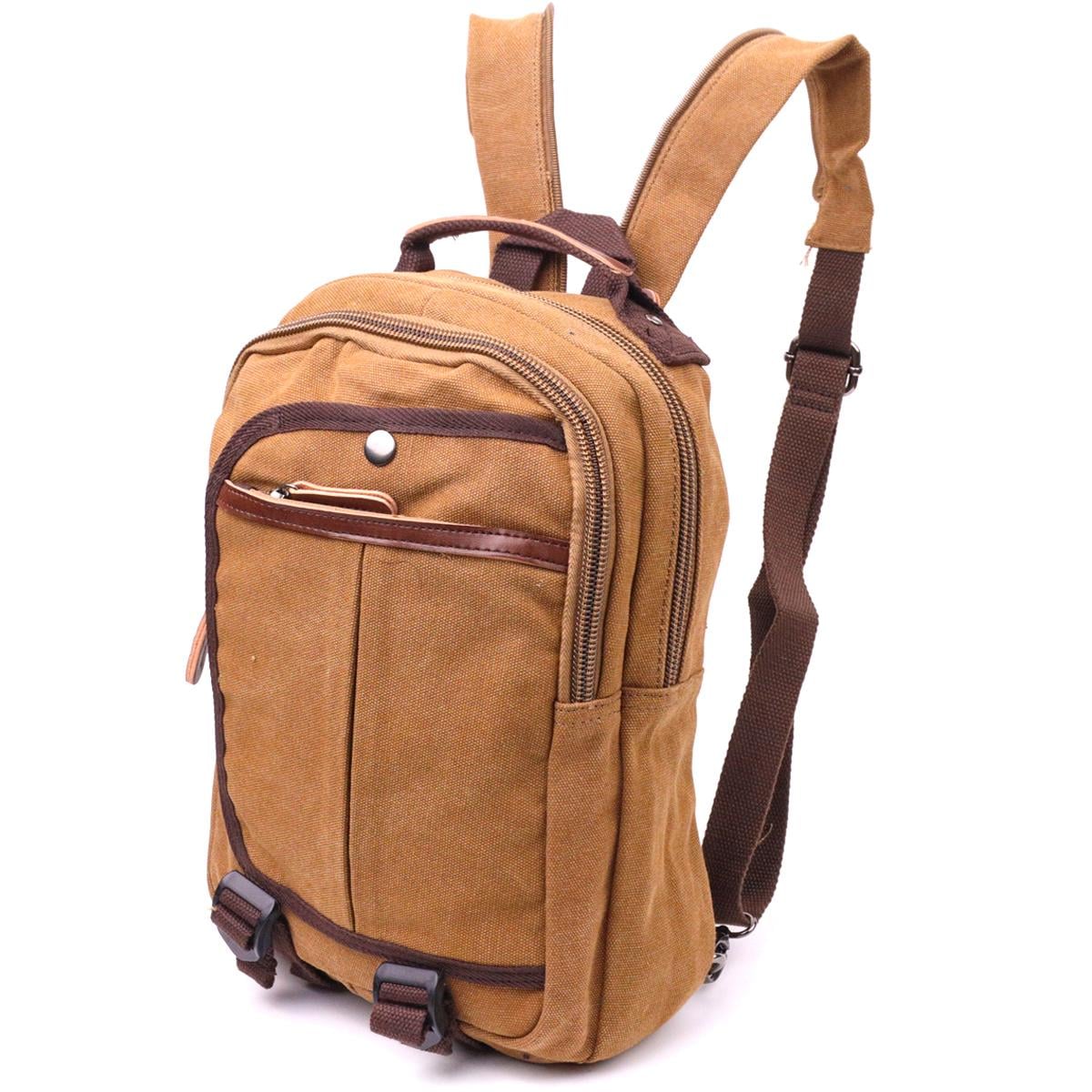 Рюкзак текстильный Vintage 21257 22х32х8 см Коричневый