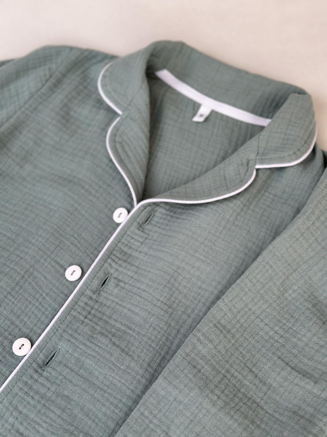 Рубашка женская COSY пижамная с длинным рукавом 2XL Эвкалиптовый (VIMUЕ0900) - фото 5 Рубашка женская COSY пижамная с длинным рукавом 2XL Эвкалиптовый (VIMUЕ0900) - фото 5