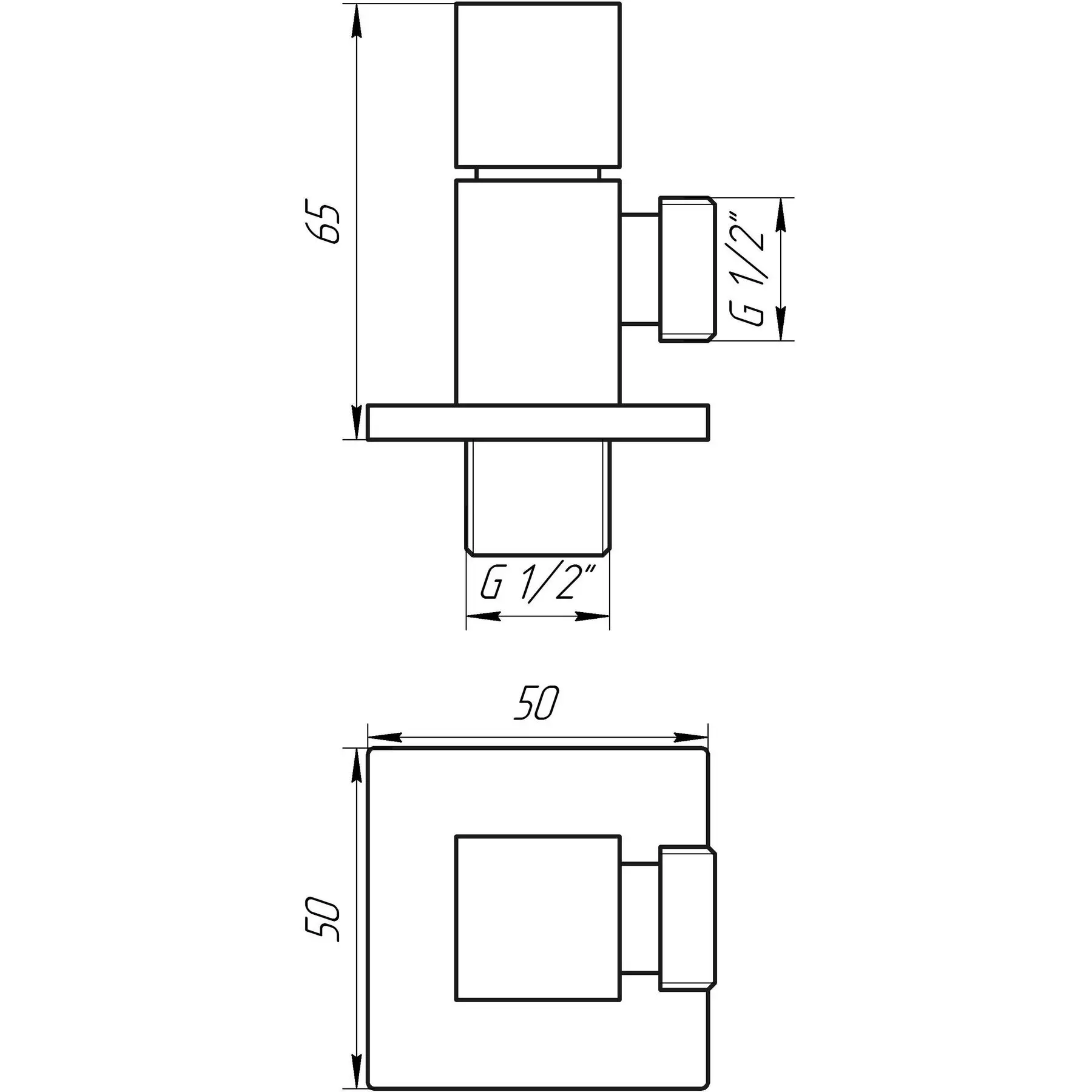 Кран полуоборотный угловой Solomon Cube 1/2"х1/2" 7078 (GSR-000015031) - фото 6