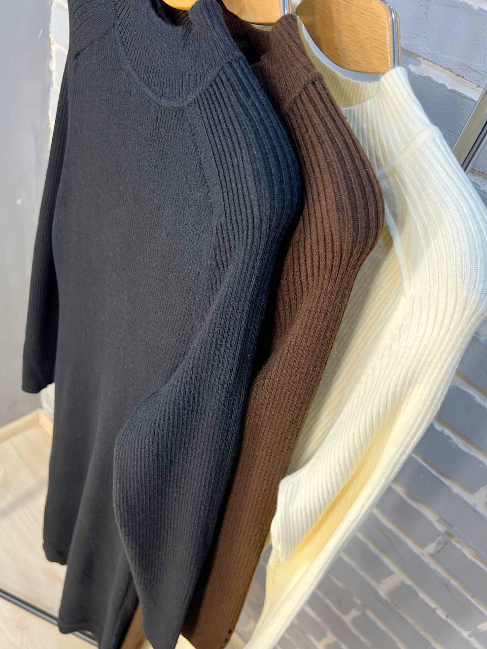 Платье женское ACCORDDREAM 2287 теплая вязка свитер рубчик воротник стойка разрезы миди р. 44-48 Молочный (3090) - фото 9 Платье женское ACCORDDREAM 2287 теплая вязка свитер рубчик воротник стойка разрезы миди р. 44-48 Молочный (3090) - фото 9