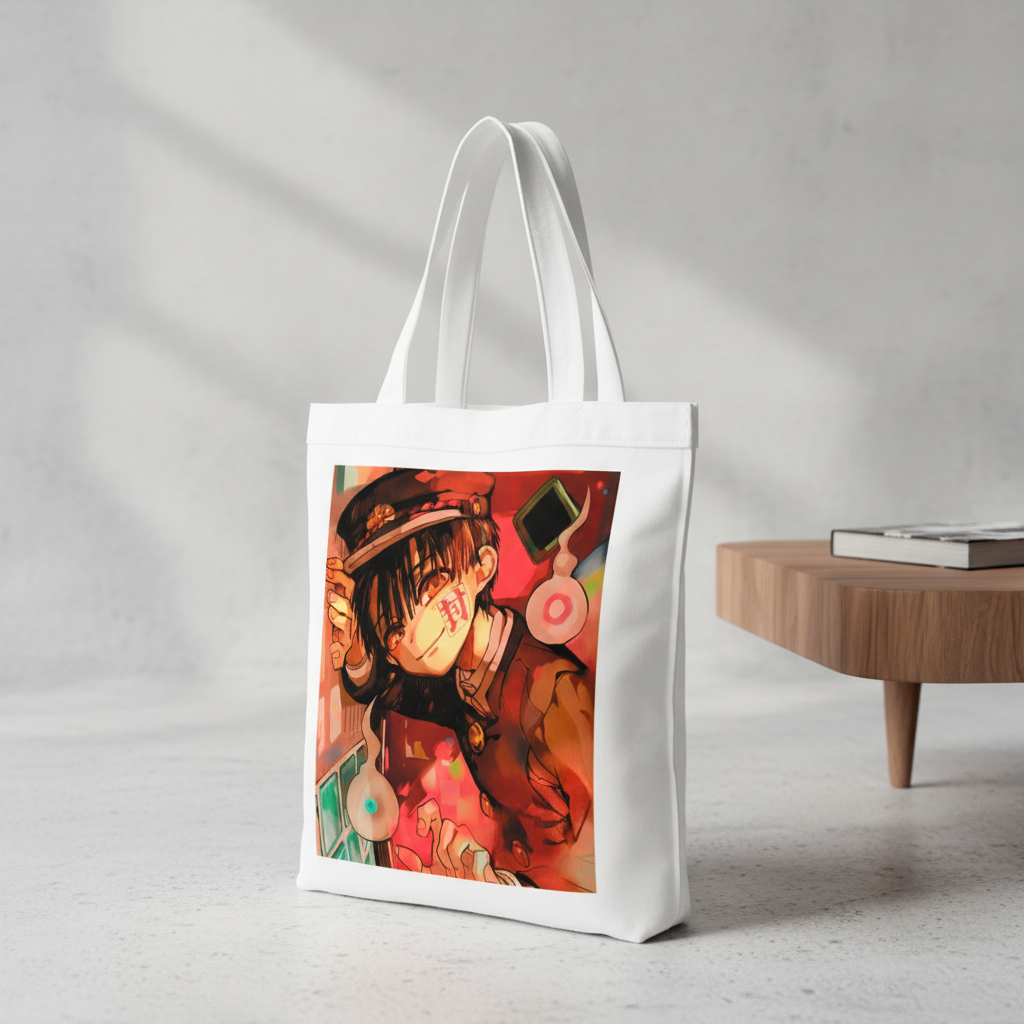 Сумка-шопер Toilet-Bound Hanako-kun из льна Белый (6637)