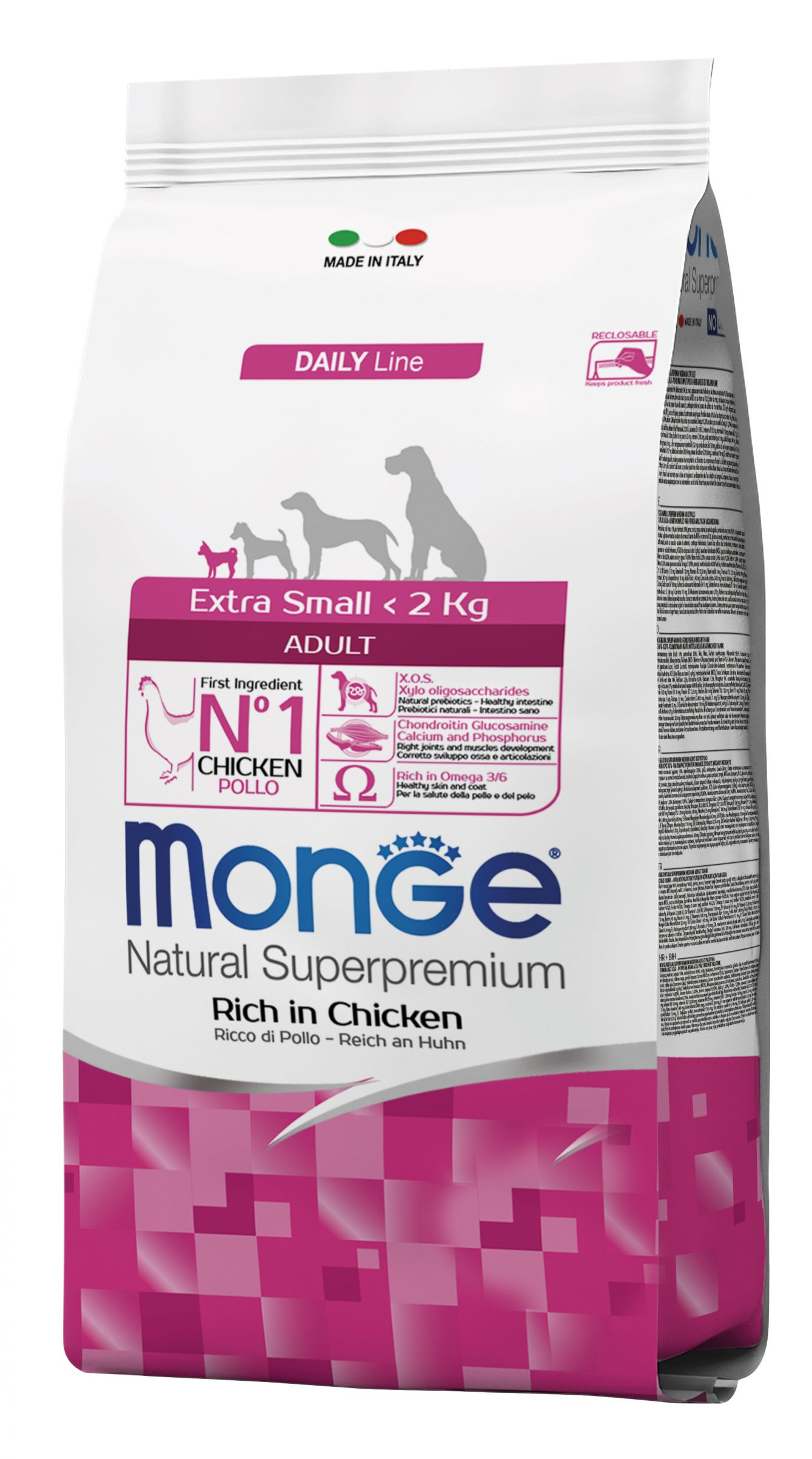 Корм сухий для дорослих собак дрібних порід Monge Extra Small з куркою і рисом 800 г