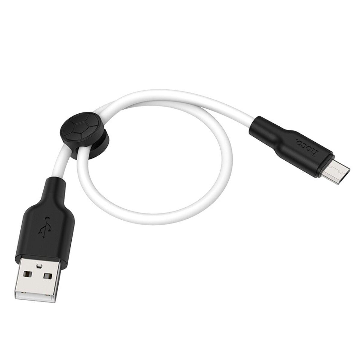 Кабель Hoco USB для Micro-USB Silicone X21 Plus 0,25 м 2.4A Black/White (10652263)