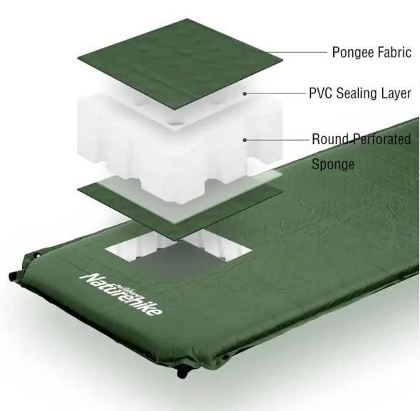 Коврик самонадувающийся Naturehike D03 Зеленый (NH20DZ003) - фото 3