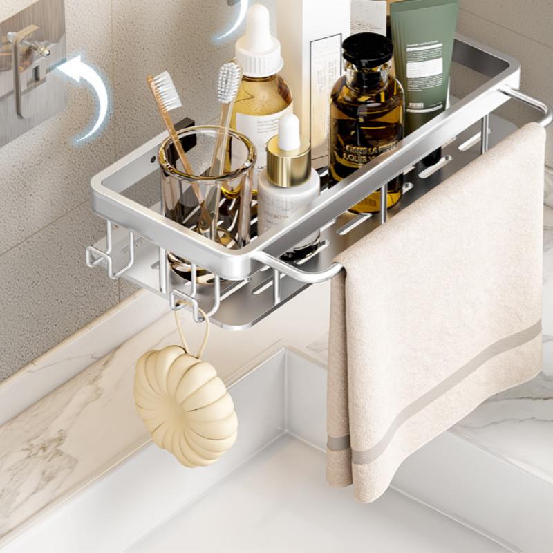 Полка с держателем и крючками Lighty для ванной комнаты 30 см (29505936) - фото 5