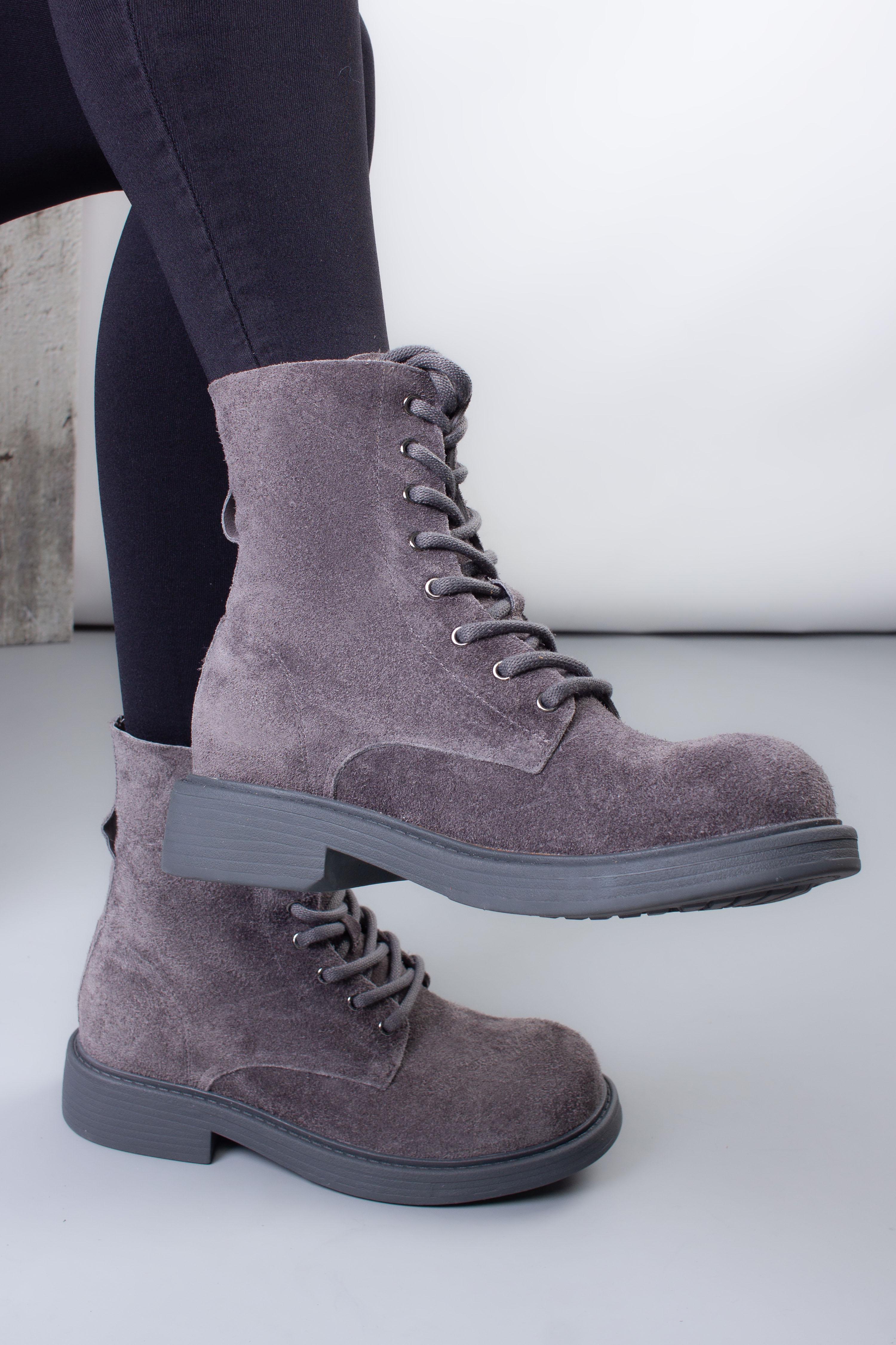 Ботинки женские Where Uwear M380-1-3 346575 натуральная замша р. 37 Серый (346575_37)
