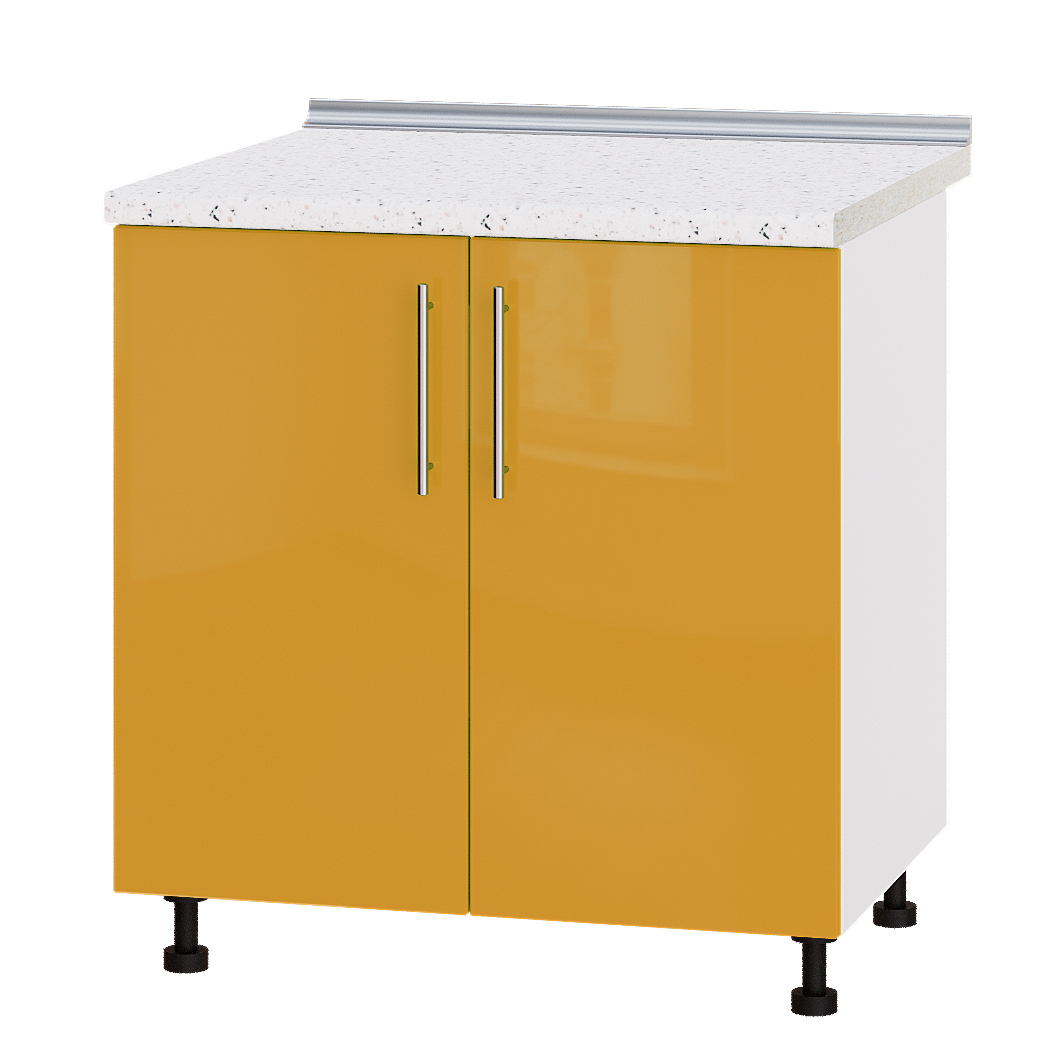 Шкаф нижний Эверест Модерн модуль под мойку Н84-800 80х47х85 см Оранжевый глянец/Белый (03251)