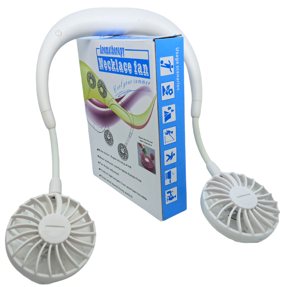 Вентилятор на акумуляторі подвійний на шию від USВ Aromatherapy Necklace Fan (10960793) - фото 5