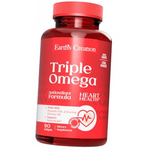 Омега 3-6-9 Earth's Creation Triple Omega 3-6-9 with Flaxseed Evening Primrose Oil & Fish Oil 90 гел. капс. (67604004)