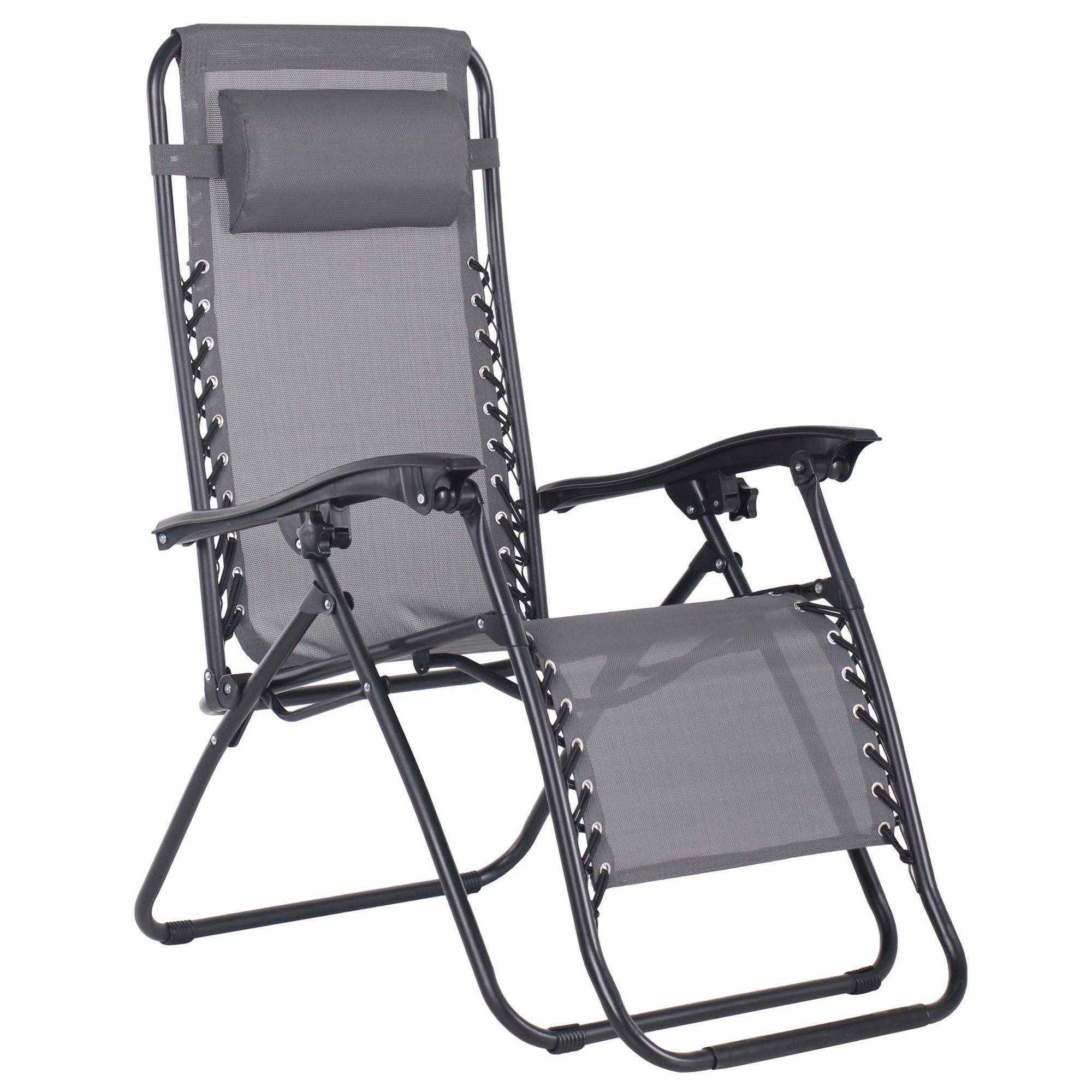 Шезлонг AMF Релакс 1090х640х940-1600 для сада сталь Черный/Темно-Серый