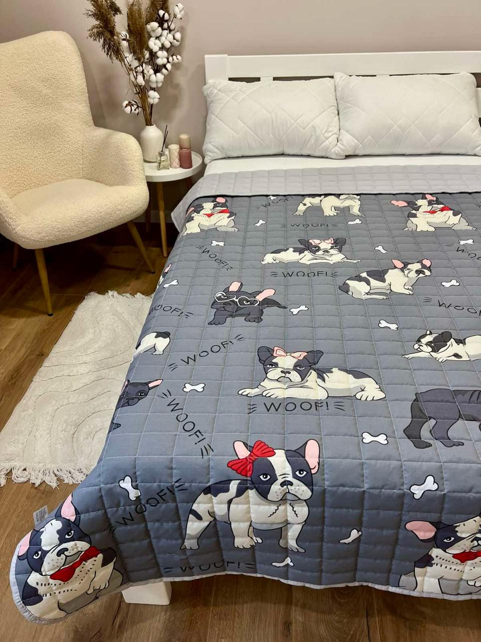 Ковдра дитяча з малюнком собак двостороння 150х210 см Сірий - фото 4 Ковдра дитяча з малюнком собак двостороння 150х210 см Сірий - фото 4