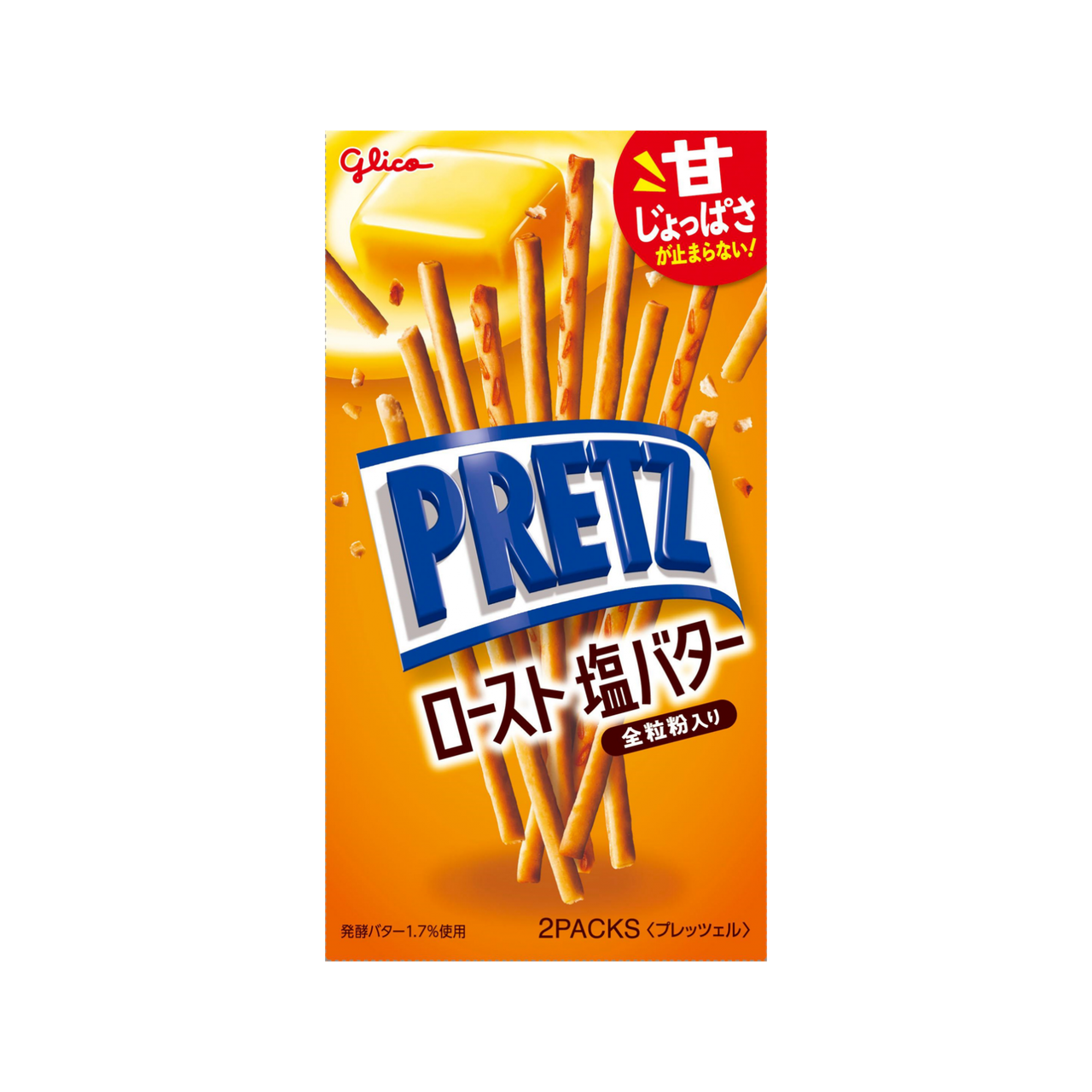 Кренделі Glico Pretz Roasted Salted Butter із солоним ферментованим маслом 57 г
