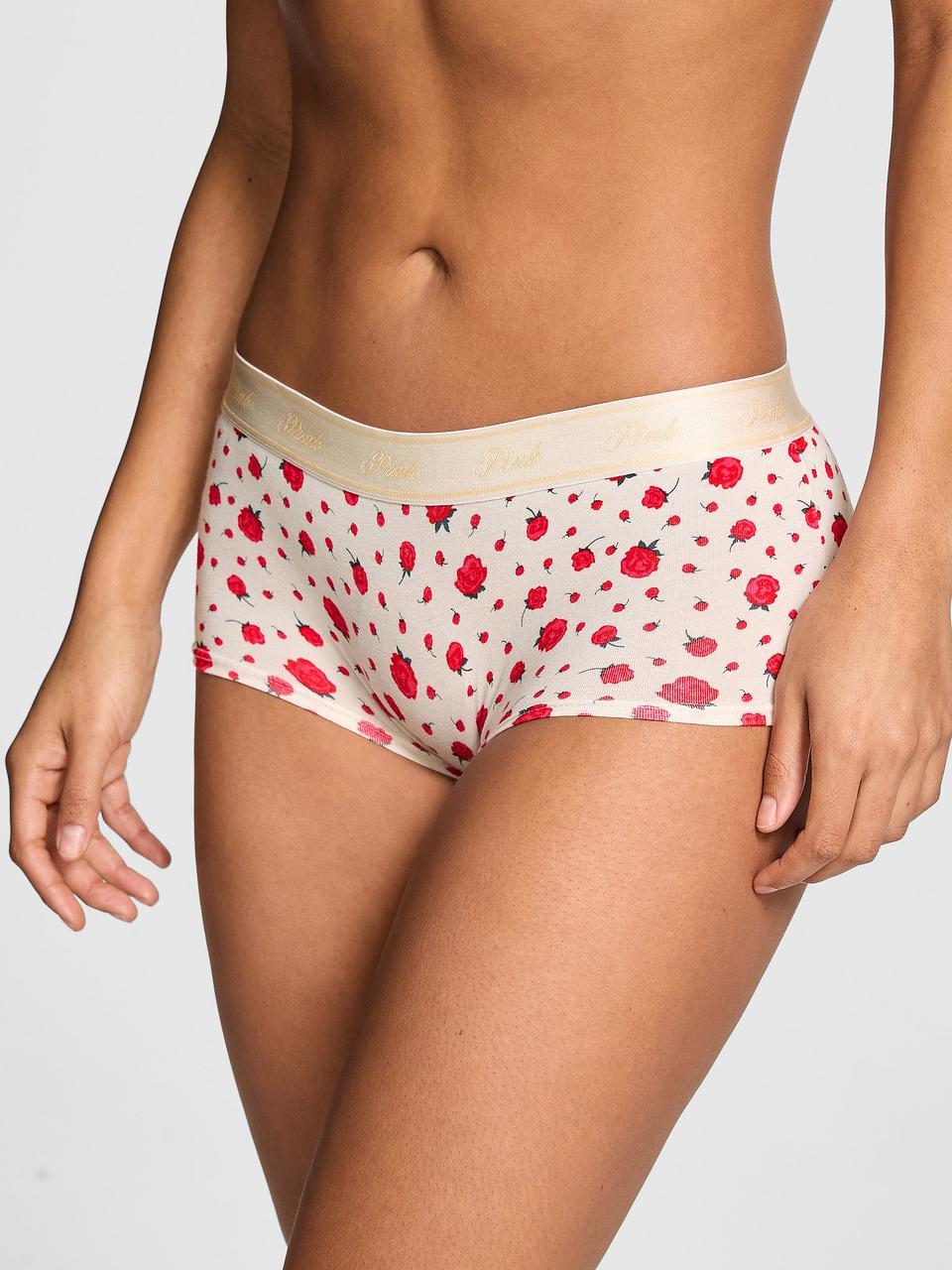 Трусики женские Victoria's Secret Logo Cotton Boyshort M Бежевый (21299836714)