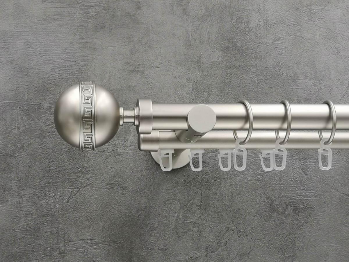 Карниз Quadrum Таврика гладка/імпресійна штанга подвійний універсальний 25/19 мм 400 см Сатин (272286071)