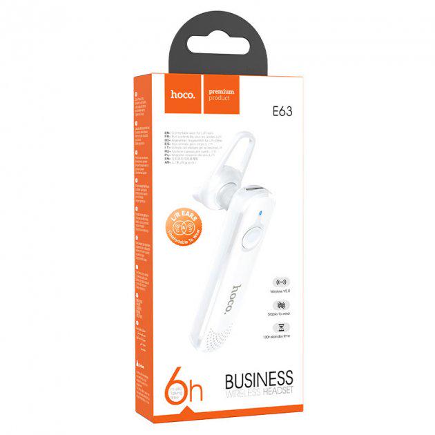 Bluetooth-гарнитура HOCO E63 Diamond business BT5.0 6h L/R Ears білий - фото 2