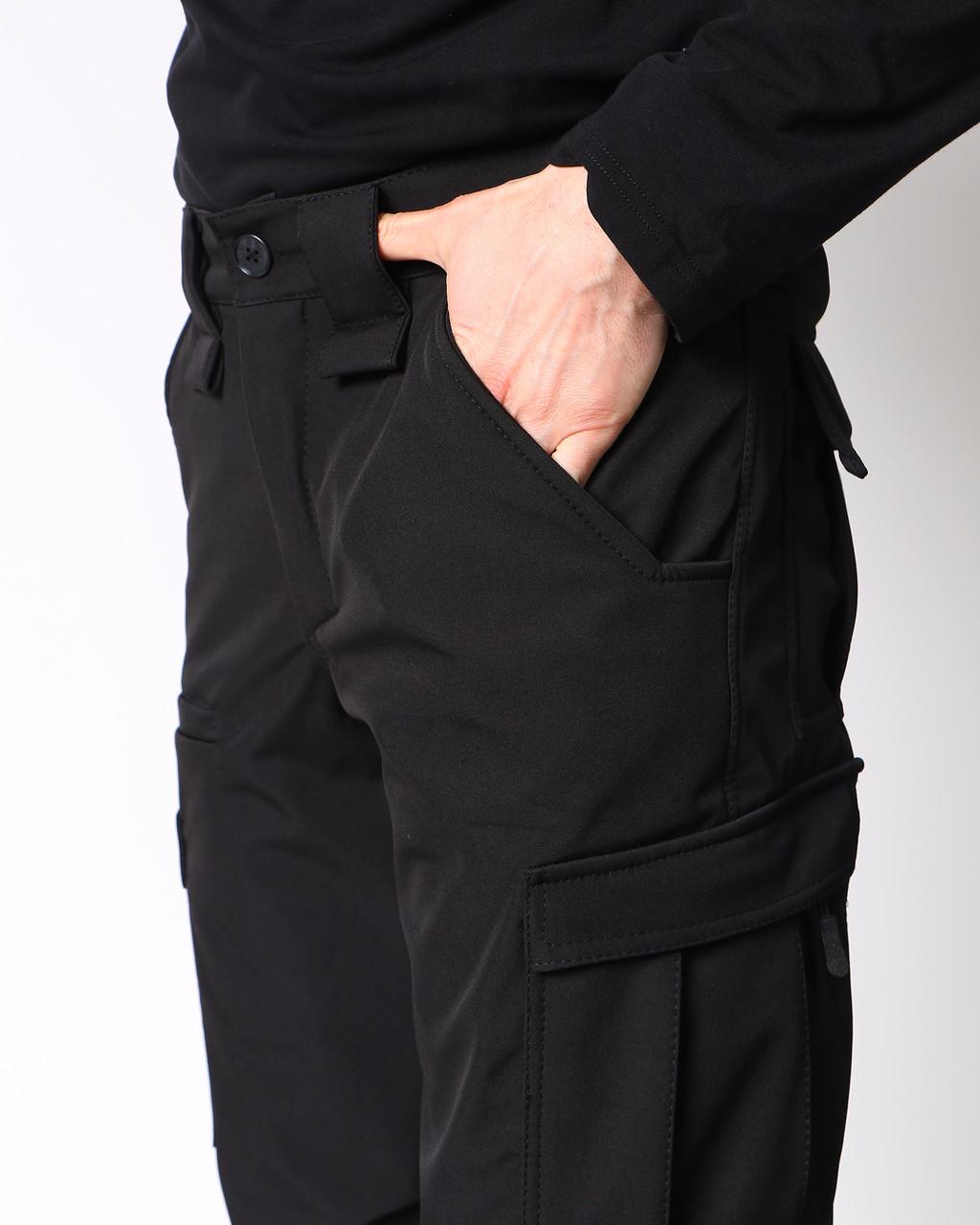 Брюки на флисе шесть карманов софтшелл р. 46 Черный (ШтаниТС_софтш_фліс_ч_46) - фото 6 Брюки на флисе шесть карманов софтшелл р. 46 Черный (ШтаниТС_софтш_фліс_ч_46) - фото 6