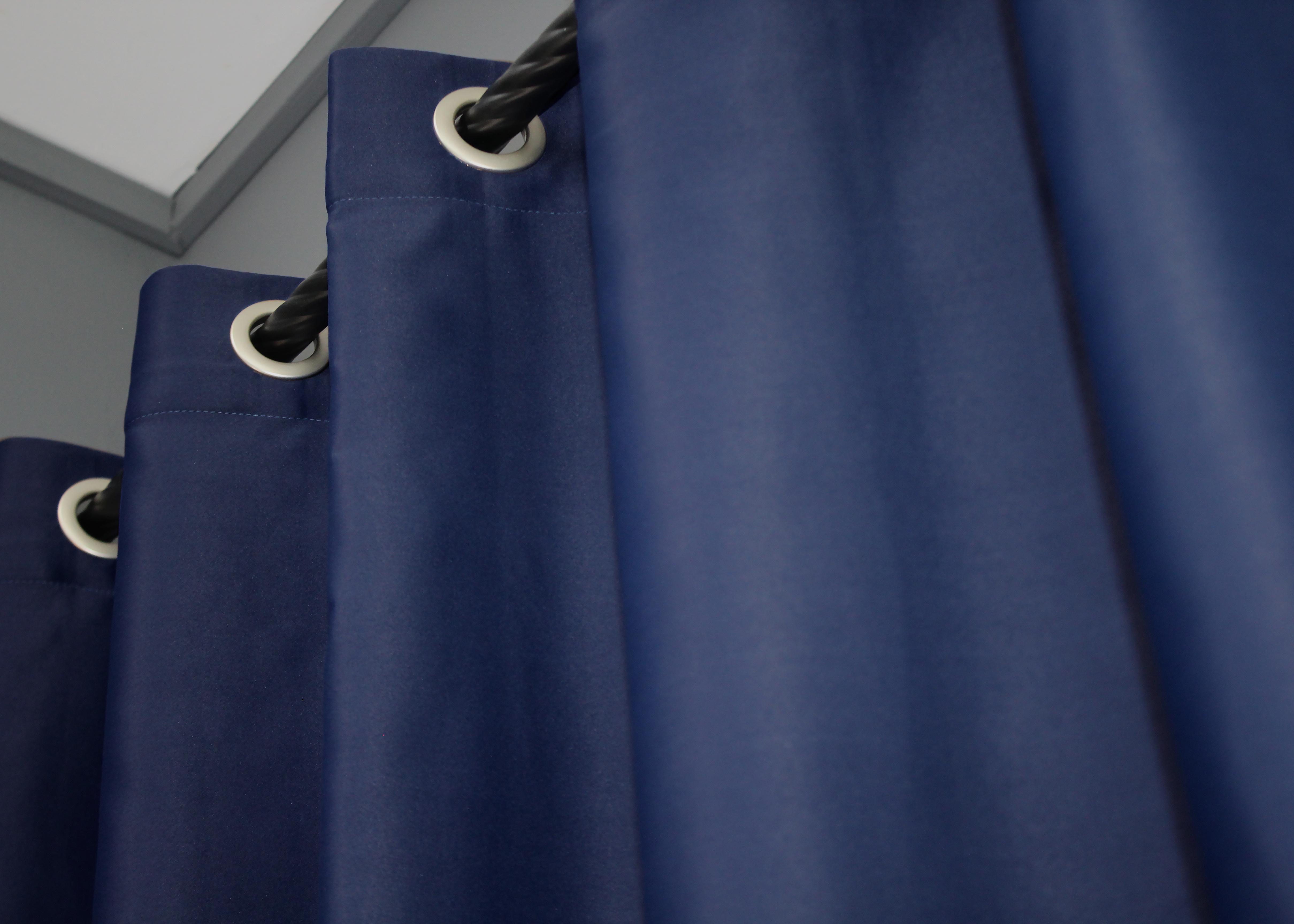 Комплект штор на люверсах VR-Textil Fusion Dimout №831ш 150х250 см 2 шт. Синий (37-0130) - фото 7 Комплект штор на люверсах VR-Textil Fusion Dimout №831ш 150х250 см 2 шт. Синий (37-0130) - фото 7