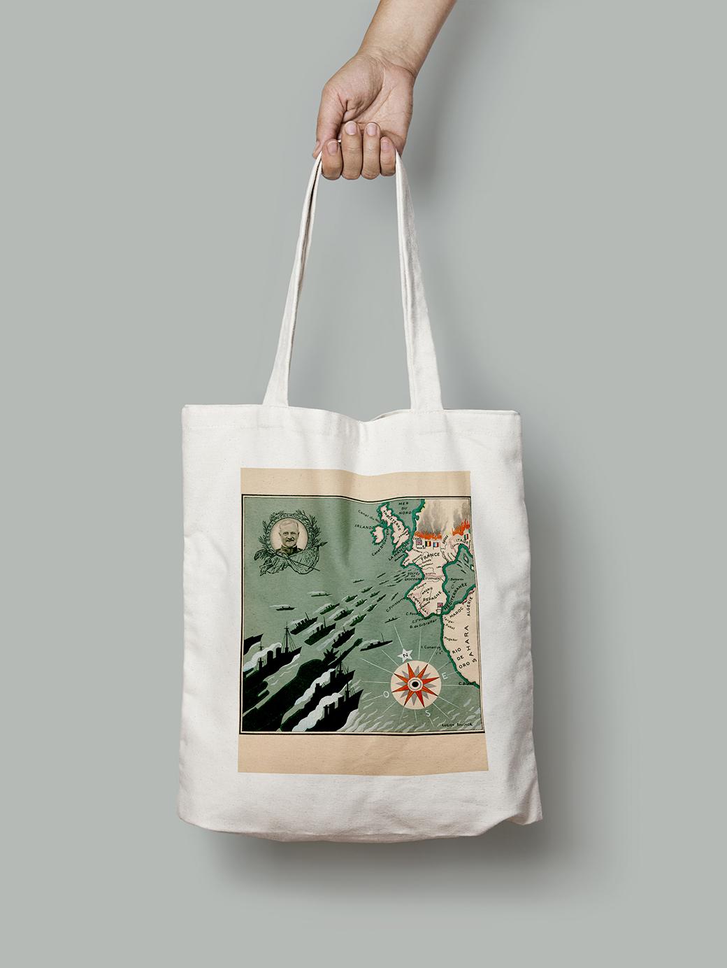 Эко-сумка Карта Генерала Першинга. Июнь 1917 года шопер (OLD_MAP_poster_9_Bag)