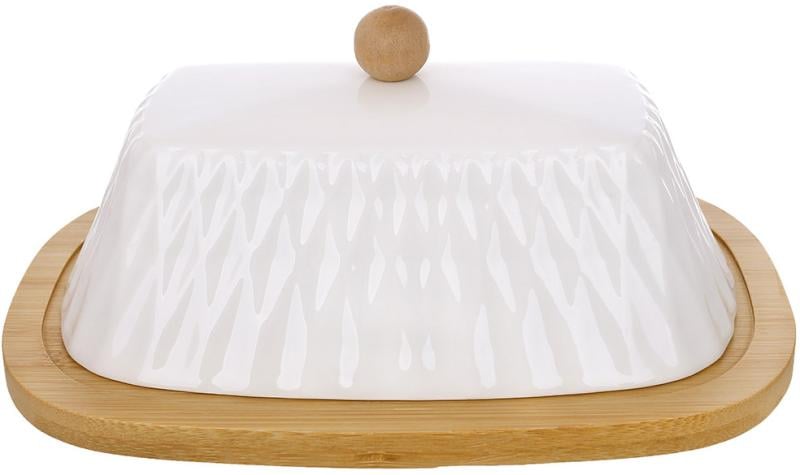 Масленка Ceram-Bamboo Romb фарфоровая с бамбуковым блюдцем 20,5х14,5 см Масленка Ceram-Bamboo Romb фарфоровая с бамбуковым блюдцем 20,5х14,5 см