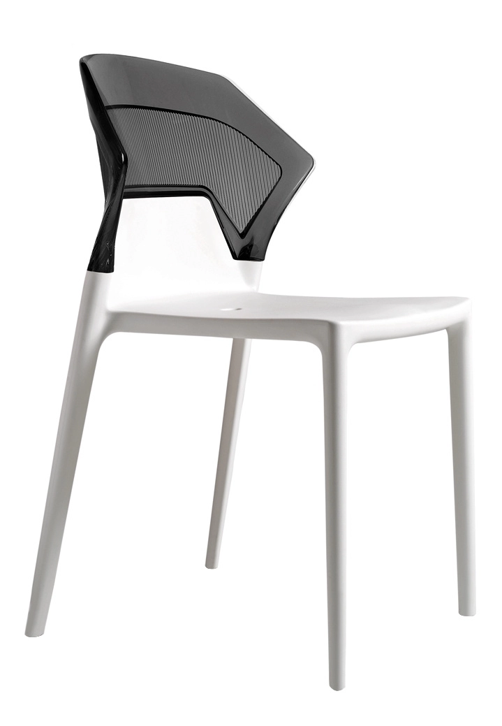 Стул Litolan Papatya Ego-S Белое сидение Прозрачно-дымчастый (DR002005)