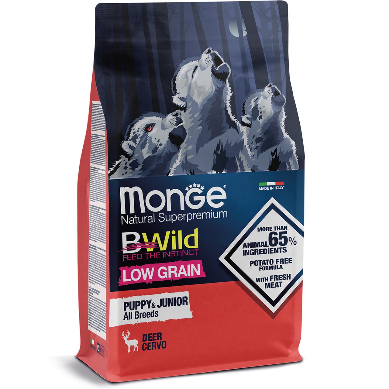 Корм для собак Monge BWild Low Grain Puppy&Junior Оленина 2,5 кг (7001853)