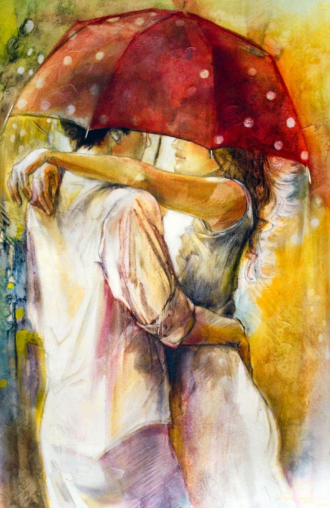 Алмазная мозаика Княгиня Ольга Свидание под Дождем 28x43 см (DIY-МС133)