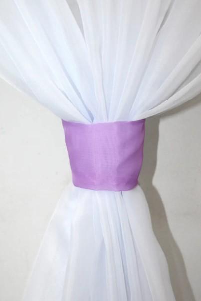 Занавеска на кухню/балкон 270х170 см Сиреневый/Белый (114к) - фото 2