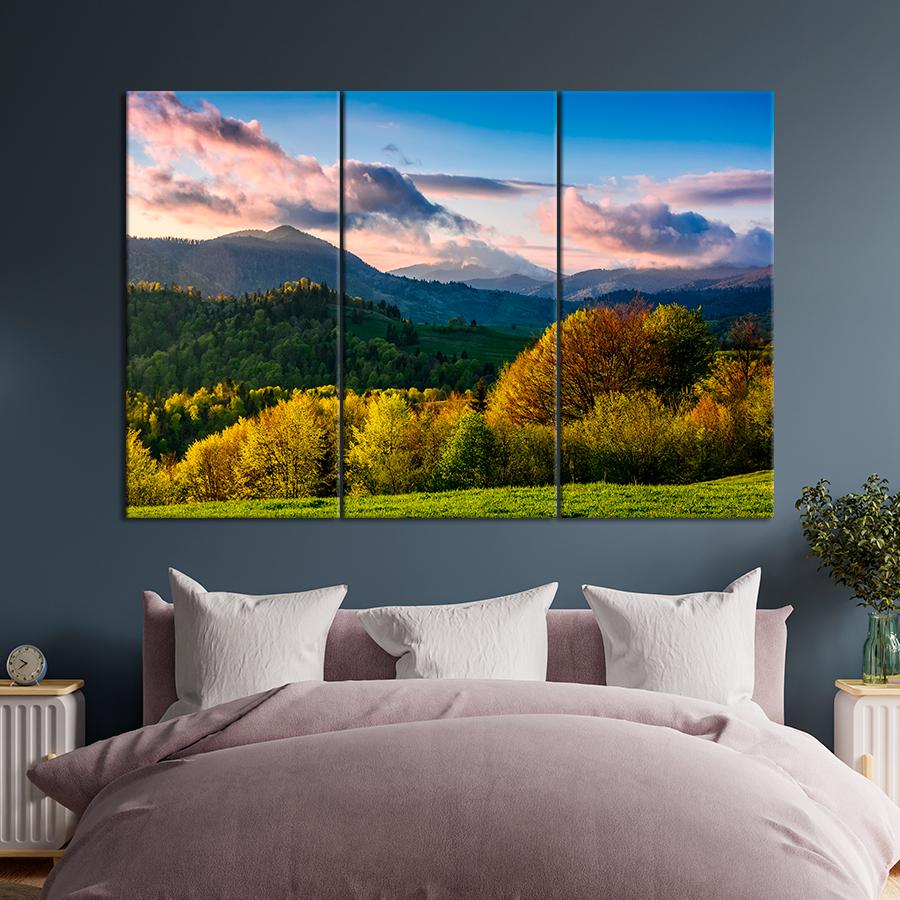 Картина природа Осень в горном лесу 128x81 см (A1131-3)