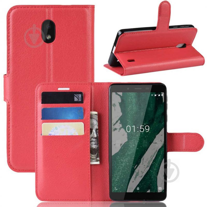 Чехол-книжка Litchie Wallet для Nokia 1 Plus Красный (hub_opYV14041)