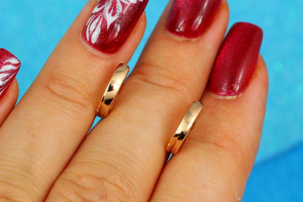 Серьги Xuping Jewelry Кольца с рисунком шагреневые диагональные полоски 1 см Золотистый (1467922652)