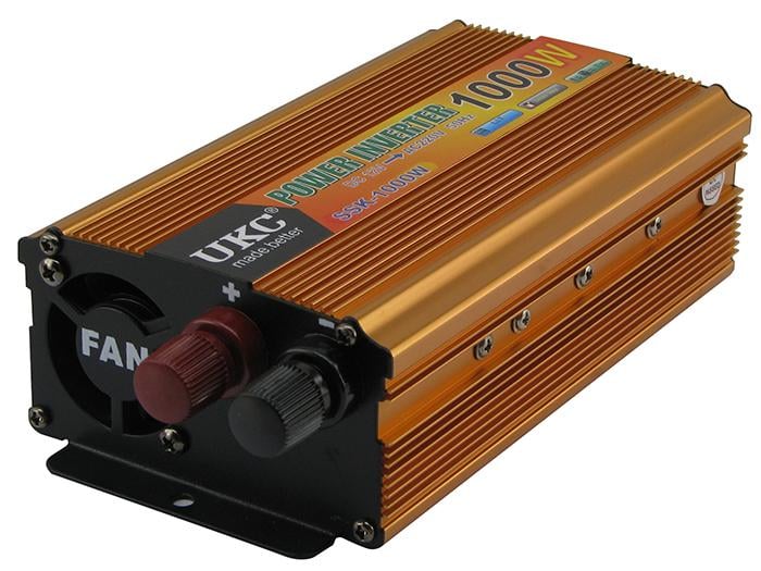 Перетворювач напруги UKC SSK-1000W з 12В в 220В Золотий - фото 3