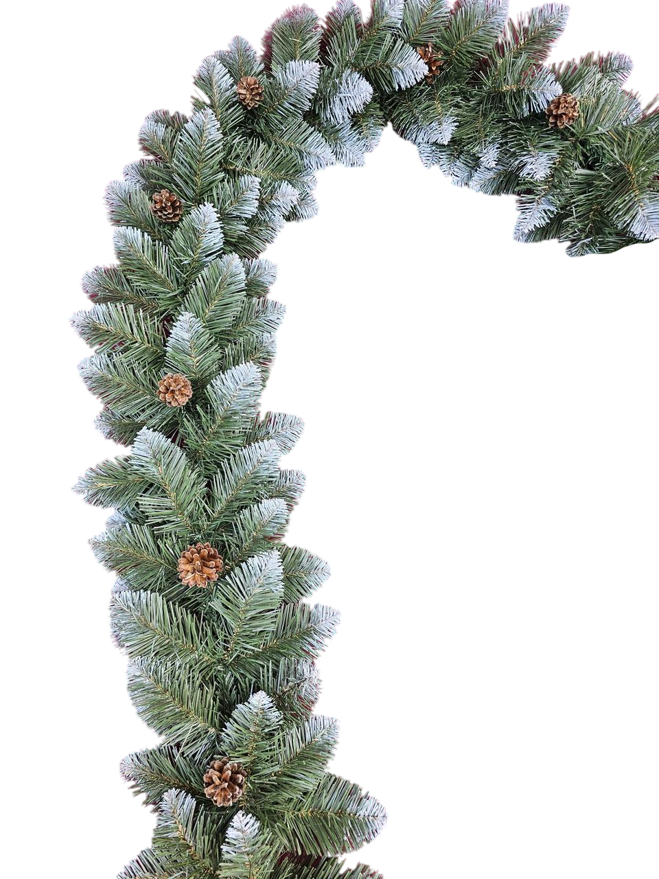 Хвойна гірлянда Елітна з шишками на дротяній основі 2,9 м Зелений (147-41-Гірл шишка)