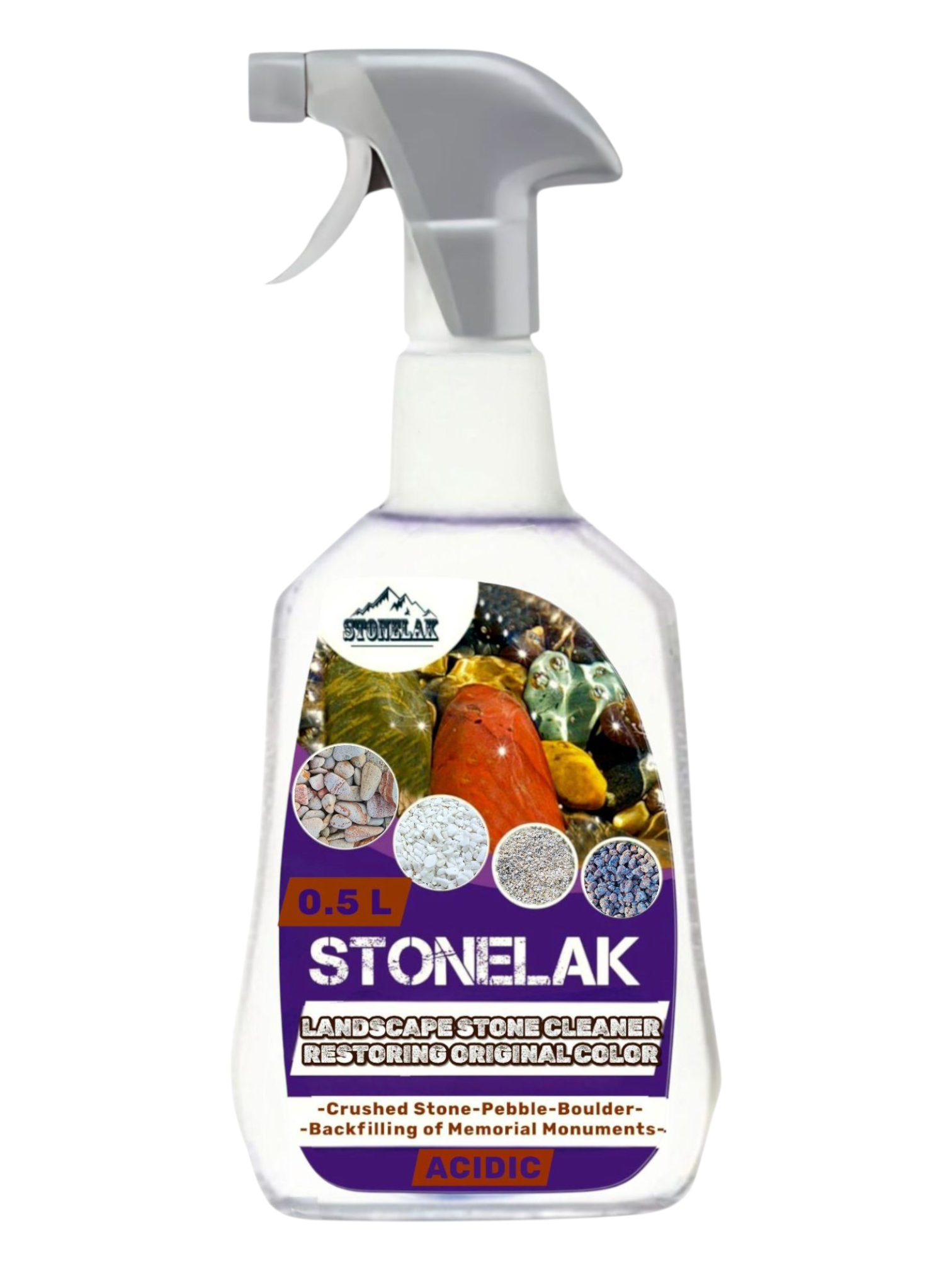 Очиститель обеспылитель/обезжириватель Stonelak ландшафтных декоративных камней у памятников спрей 0,5 л (888897)